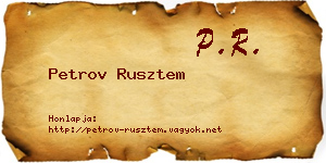 Petrov Rusztem névjegykártya
